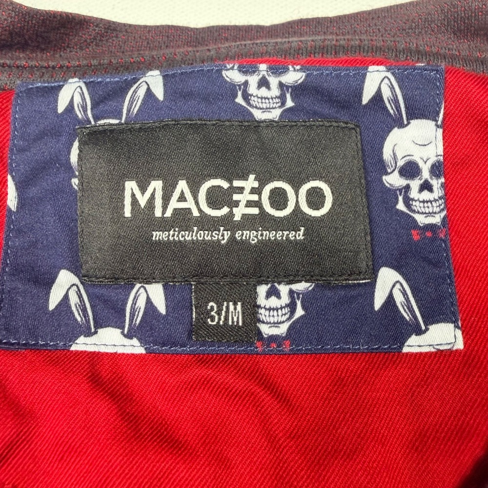 Maceoo V-Neck Edison Rustic Red Mens Size 3/M Excellent Long Sleeve Micro-Knit - Picture 7 of 12